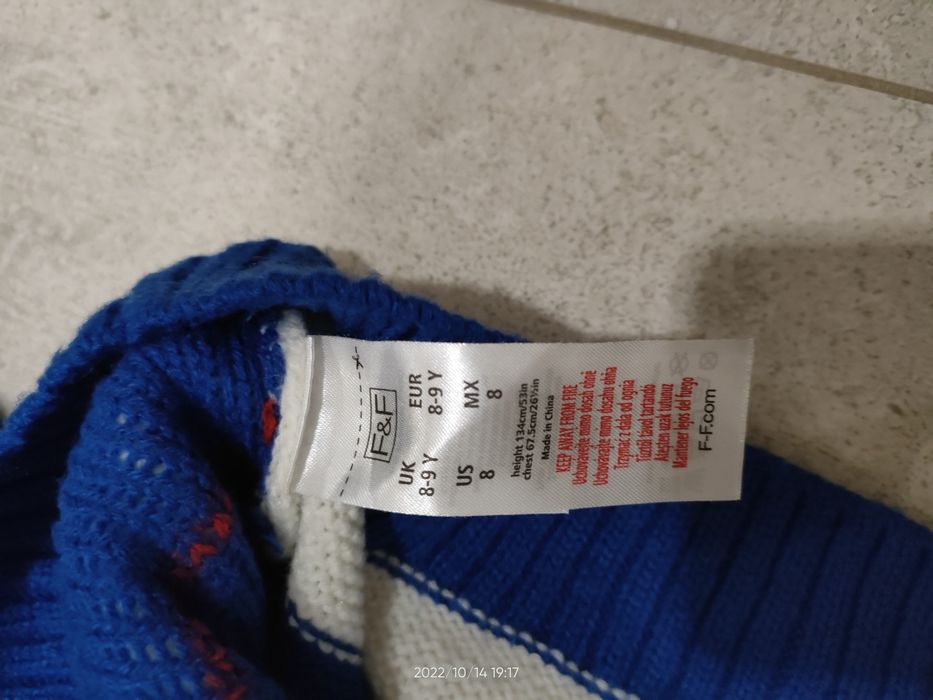 Sweterek świąteczny elf sweter 8-9 lat