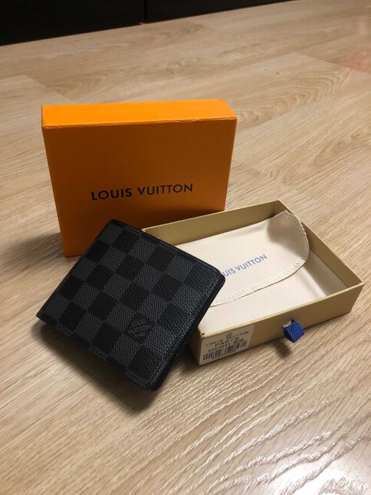 Portfel LV czarny w kratkę