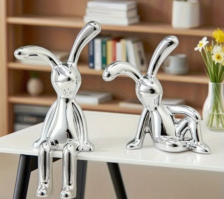 Króliczki świąteczne małe srebrne