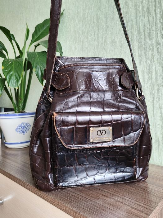 Шкіряна вінтажна сумка Valentino Garavani Italy жіноча сумка Valentino