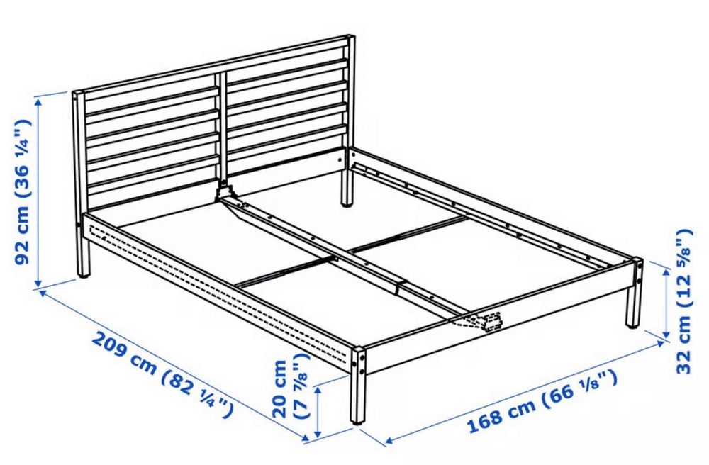 Cama ikea Pinho Tarva com estrado Luröy