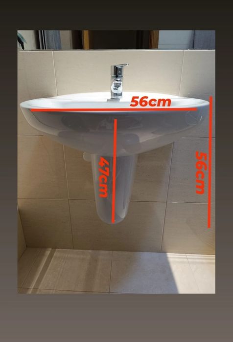 Lavatório roca suspenso como novo