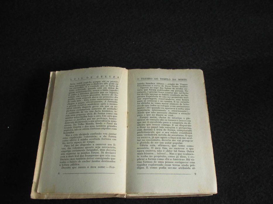Livro O Tesoiro do Templo da Morte Luís De Oteyza