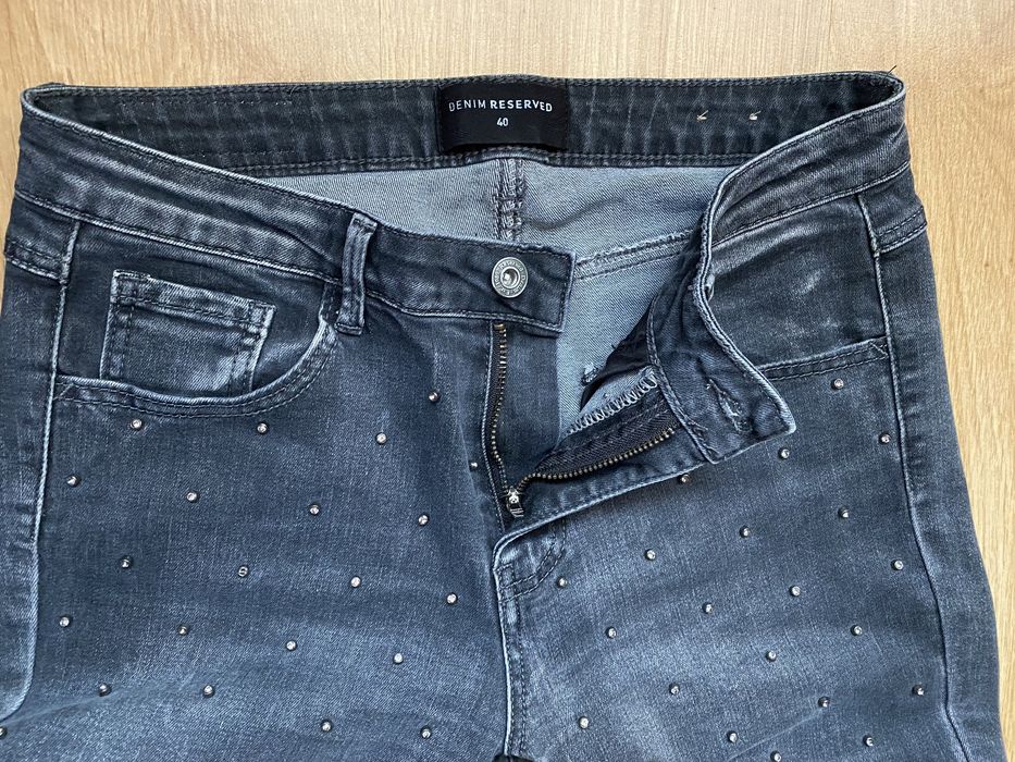 Jeansy Reserved 40 L dżety rurki szare