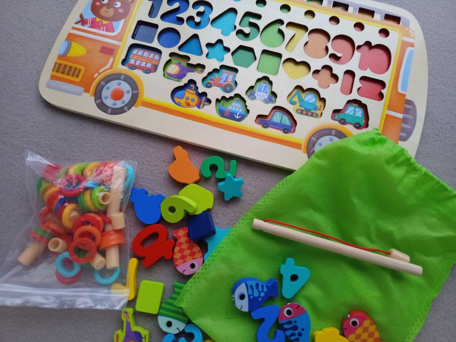 Drewniany sorter, układanka dla dzieci 3+, stan idealny, jak nowa