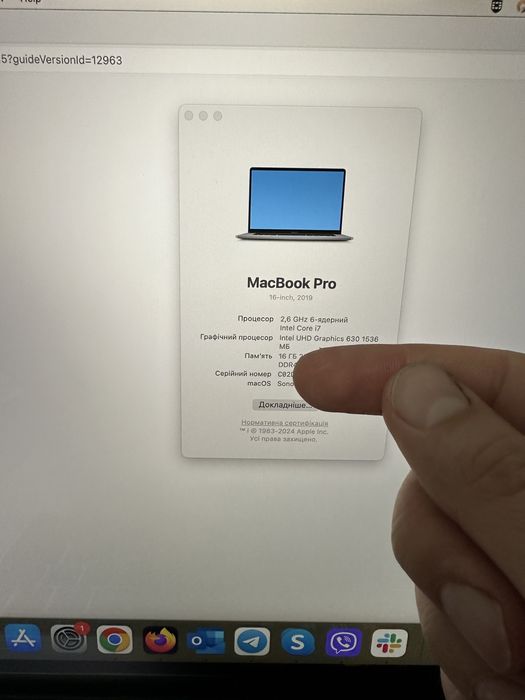 Продам macbook Apple pro 16 Space gray 2019 mvvj2