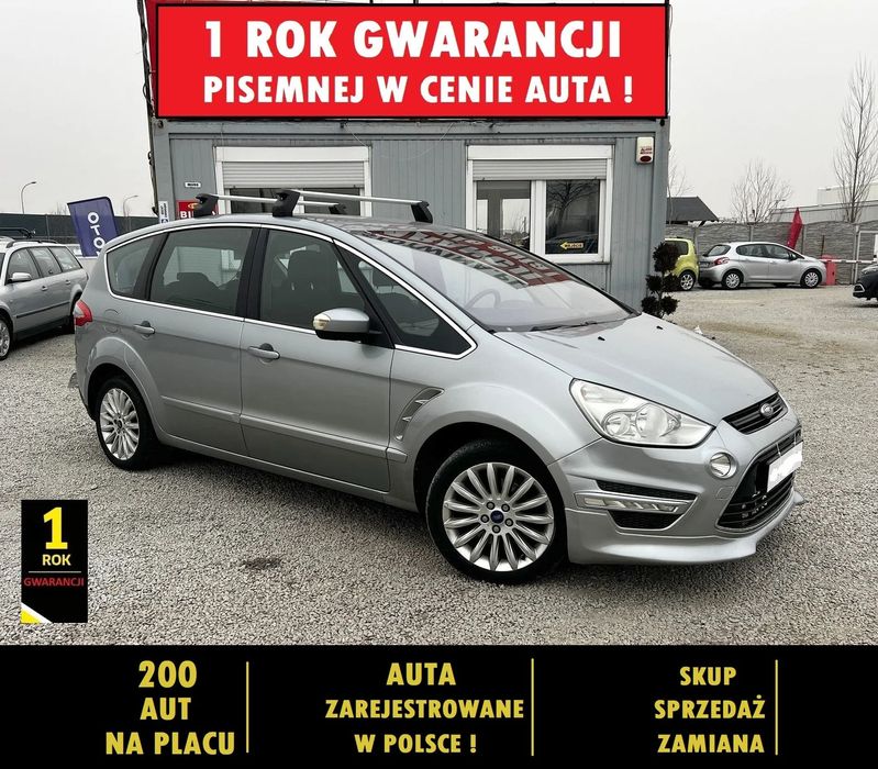Ford S-Max 1 ROK GWARANCJI W CENIE auta,klima,temp,convers,7os,isofix,hak,ZAMIANA
