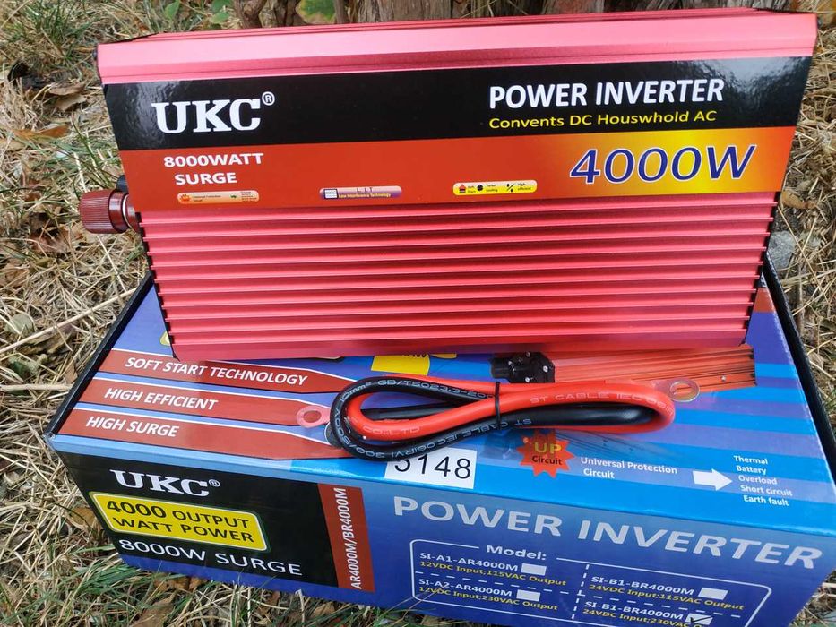 Преобразователь тока на дом Инвертор 12в 220 4000 Перетворювач напруги