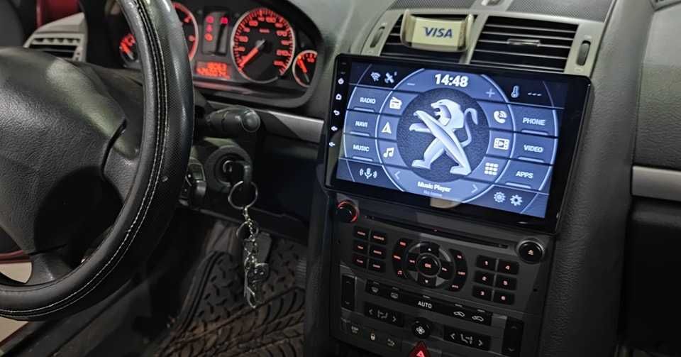 (NOVO) Rádio 2DIN 9" • Peugeot 407 • (2004 a 2011) • Android [4+64GB]