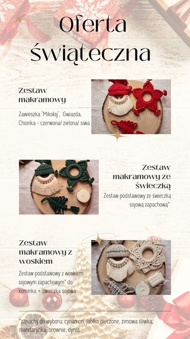 Świąteczny zestaw makramowy