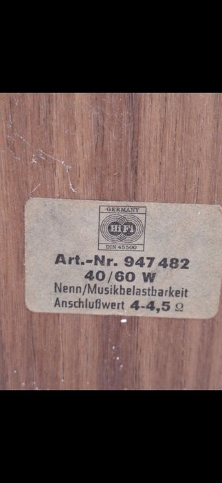 Kolumny Hi Fi DIN 45500 Germany