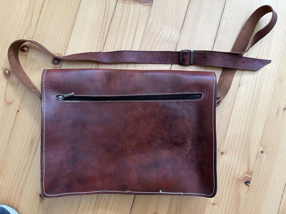 Вінтажна шкіряна сумка-месенджер