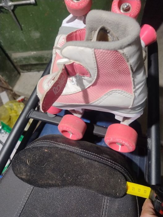 Ролики дитячі зі стопом. Рожеві