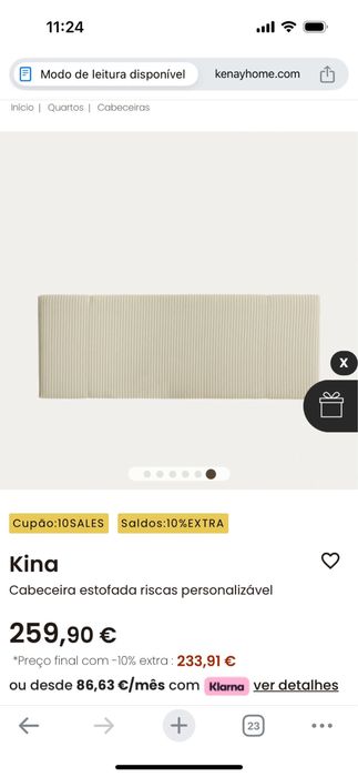 Cabeceira estofada Klarma nova