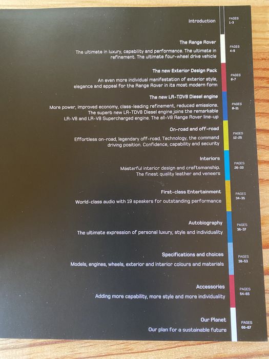 Brochura de Range Rover 2011 - edição em Inglês