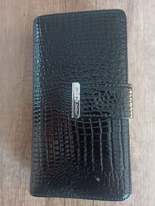 Portfel Damski Jennifer Jones Skórzany Pionowy RFID Secure Czarny Eleg