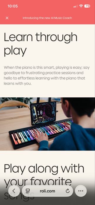 Roli Piano - Novo com garantia