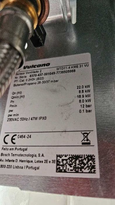 Esquentador Vulcano ventilado (ainda com garantia)