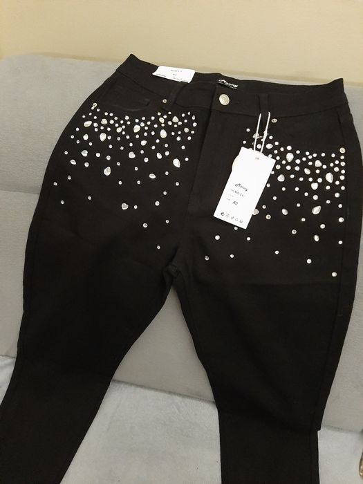PIEKNE Czarne nowe  mom FITY