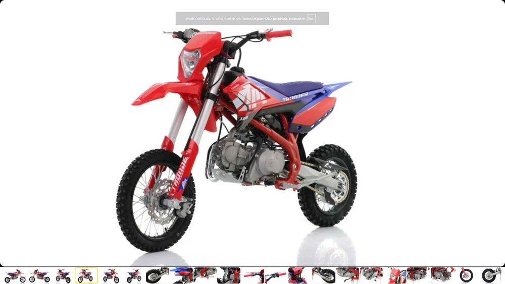 Пітбайк APOLLO THUNDER 125 на колесах (14/12) і (17/14)