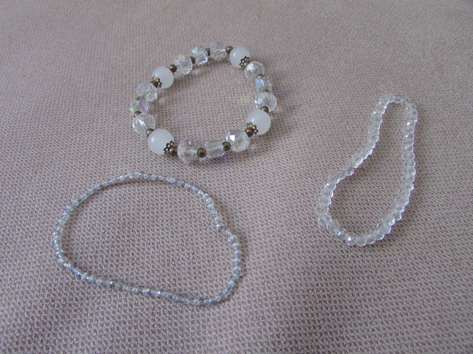 bransoletki z kamyczkami 3szt zestaw