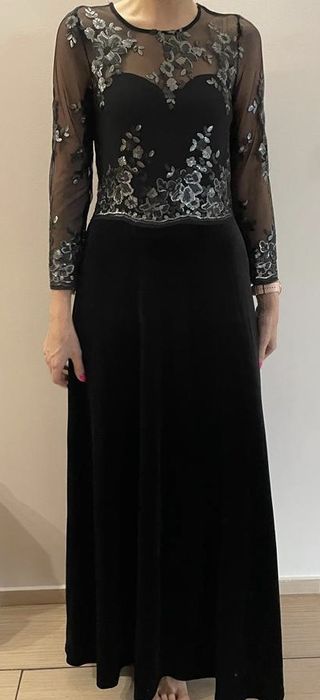 Ellos suknia balowa czarna maxi z cekinami r M (38) cekinami