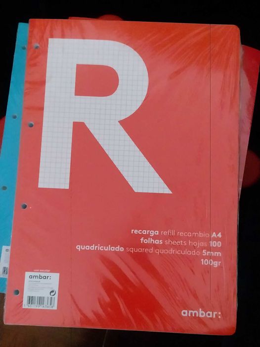 Recargas de folhas A4 para dossier
