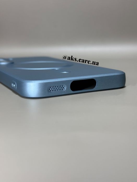 Блакитний бірюзовий силіконовий чохол MagSafe лінзами Samsung A/S/Note