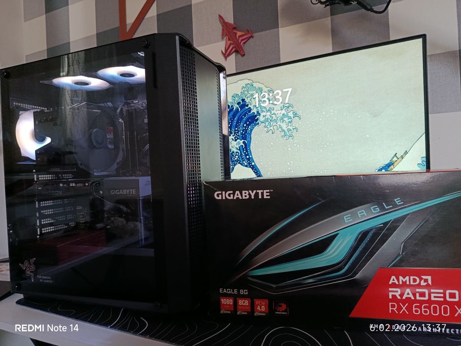 Gamingowy PC | Ryzen 5 5500 | RX 6600 XT | 32GB RAM | ARGB | Win 11