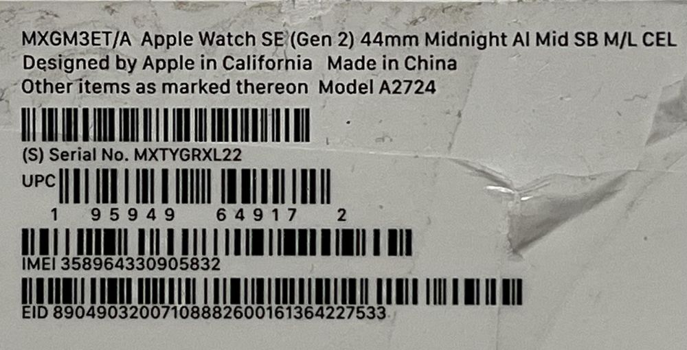 OUTLET Apple Watch SE 2gen 44mm Cellular nieaktywowany