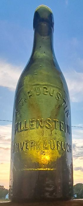 Stara butelka J. F. Agustin Allenstein - Olsztyn