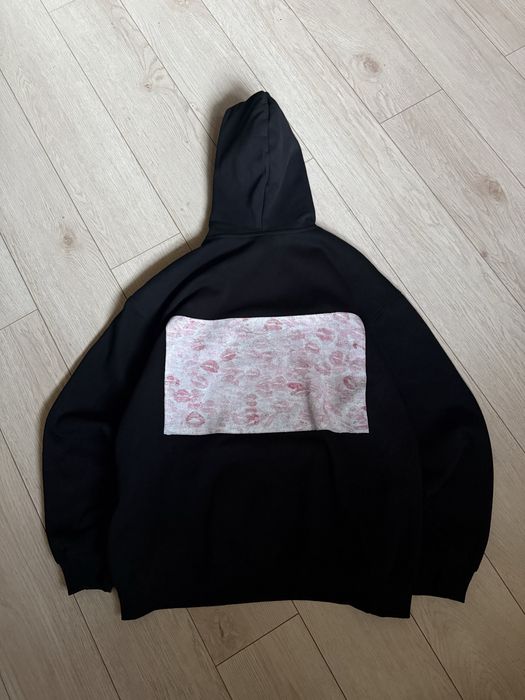 Худі кофта з капюшоном чорна чоловіча з принтом на спині оверсайз H&M , m l , м л