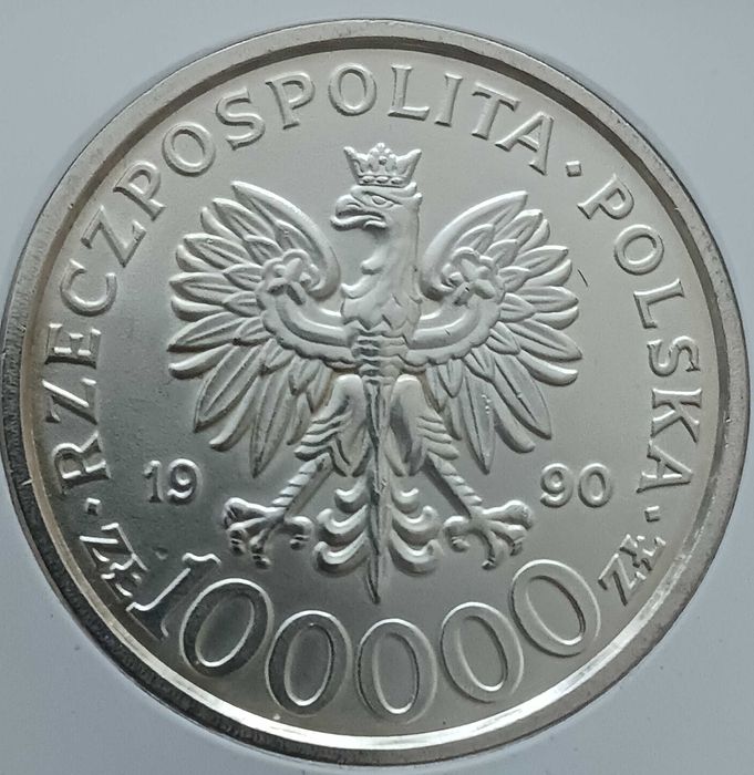 100 000 zł-10 lat NSZZ Solidarność 1990 r.-nr. 4-GCN-MS 63-TYP "B"
