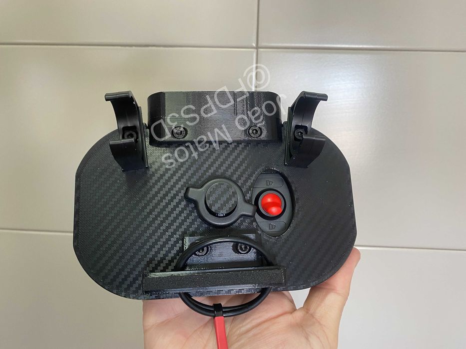 Suporte telemóvel e Racebox mini para volante de kart c/kit Sodi/Birel