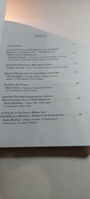 Fátima e a Ciência, Investigação Multidisciplinar (Ésquilo)