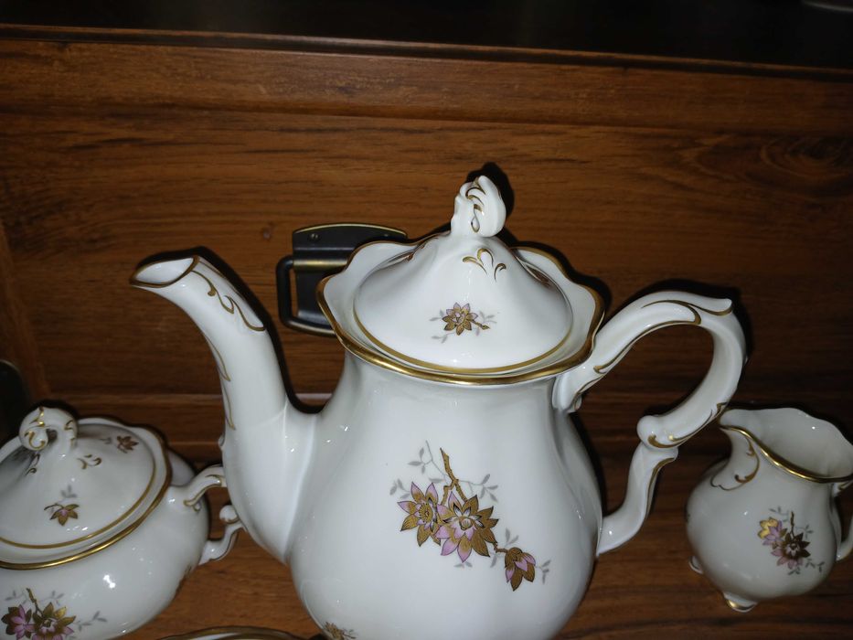 Stary serwis PirkenHammer ecru ze łotem do kawy