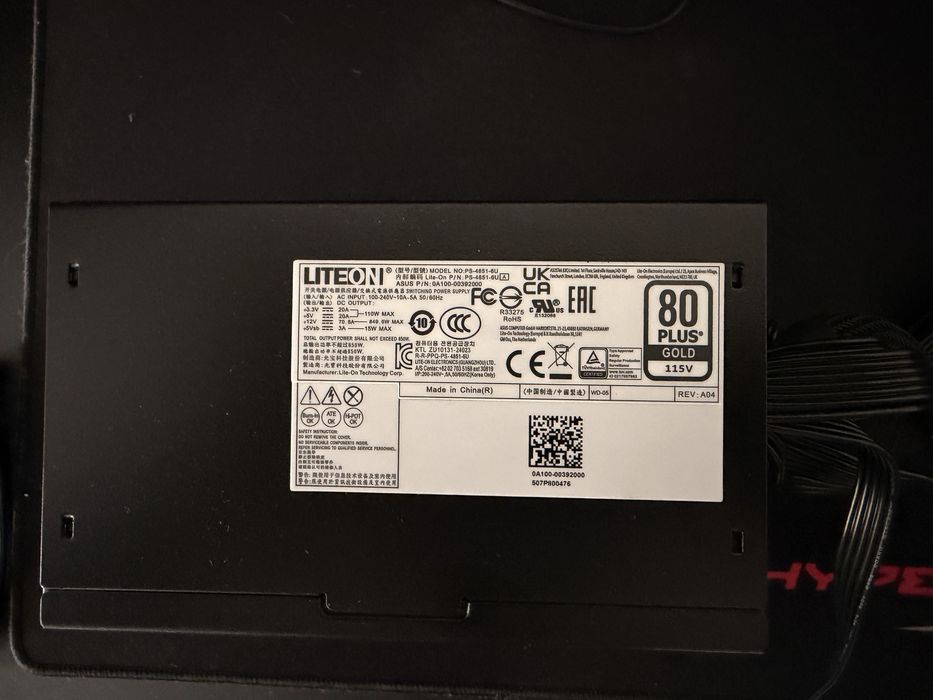 Fonte de Alimentação Lite-On PS-4851-6U 850W 80 Plus Gold