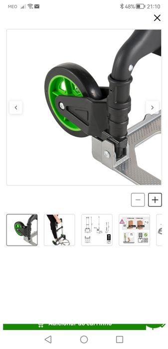 Carro de transporte dobrável alumínio 70 kg