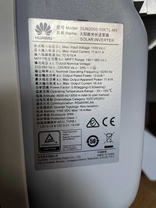 Falownik inwerter fotowoltaiczny używany 10kW Huawei 3 fazowy