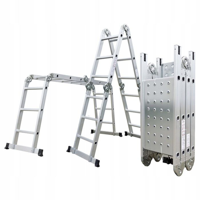 DRABINA wielofunkcyjna aluminiowa 3,7m rozstawna