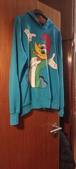 Camisola de capucho azul do pato L