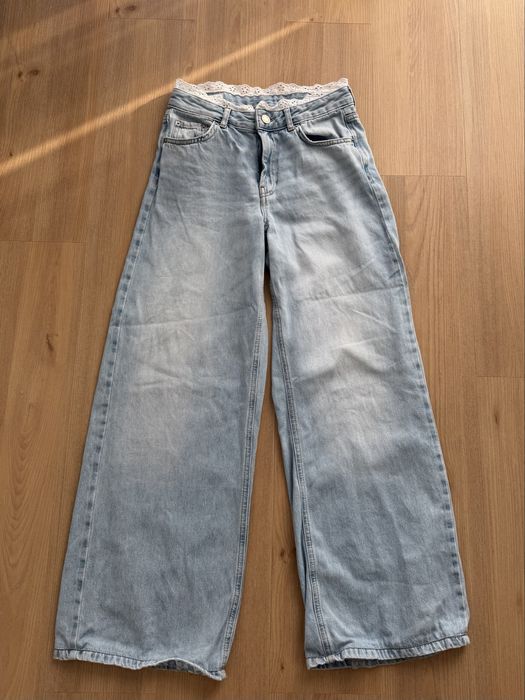 Джинси Pull and bear з мереживом 34 розмір