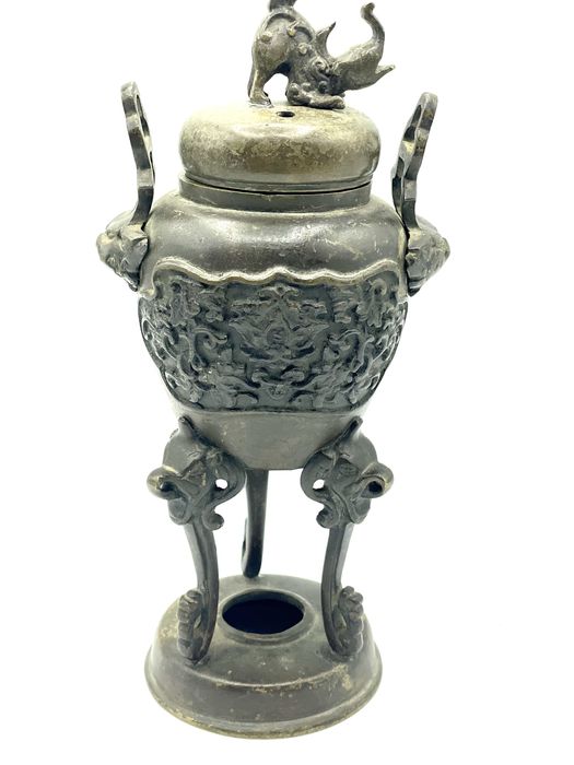 Incensario defumador oriental chines bronze sec 19