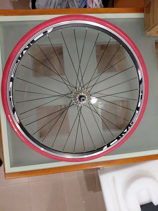 Roda (cassete 11 velocidades) e pneu treino rolo indoor