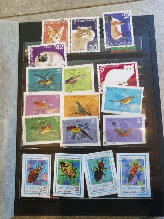 альбом с марками, фауна, живопись, абстракция, морские, юбилейные, нач