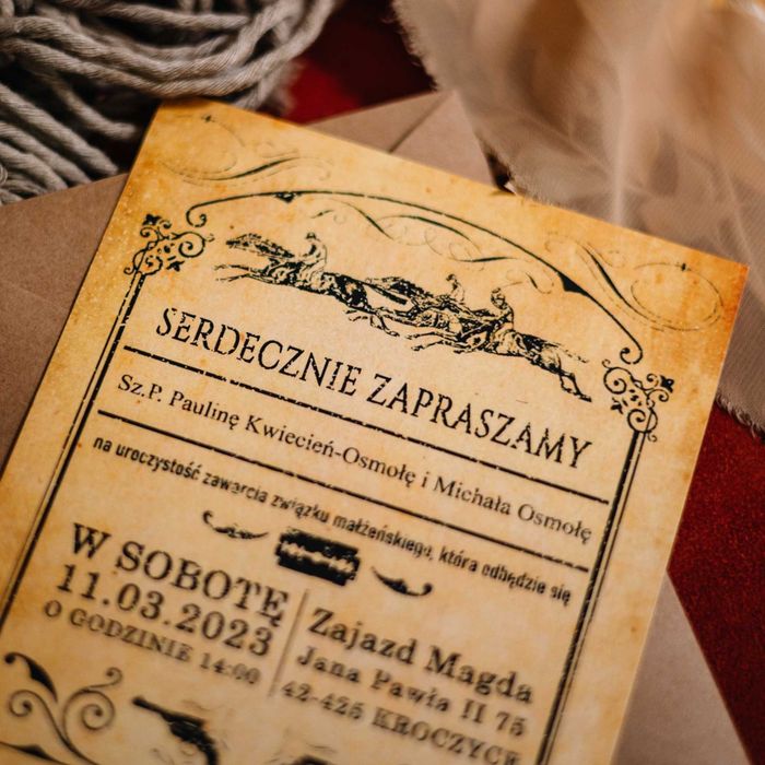 Zaproszenia na ślub w stylu Peaky Blinders