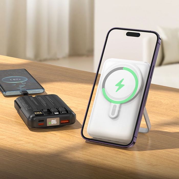 Повербанк Hoco J135 10000mAh MagSafe 15W підставка кабелі