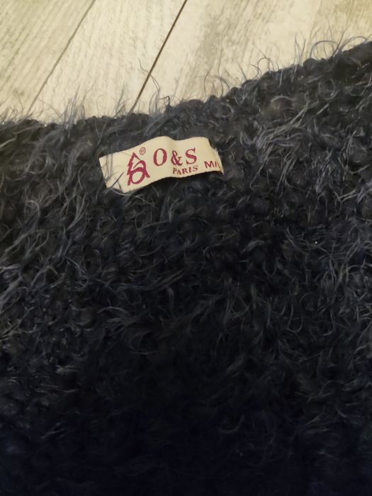 Granatowy sweter Szachownica