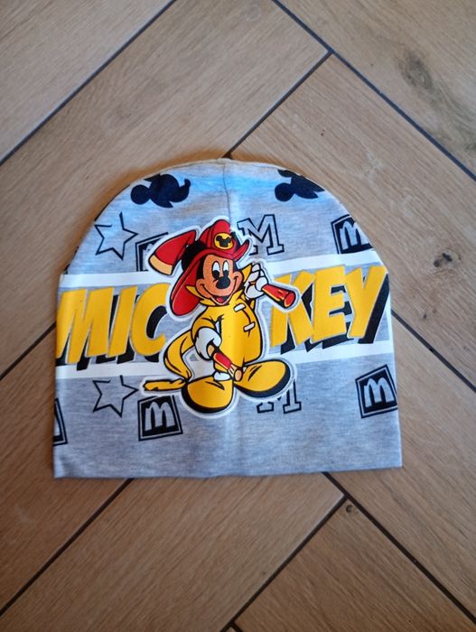 Bawełniana czapka myszka Mickey jasna szara