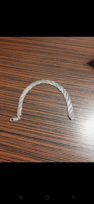 Włoska branzoletka srebrna, próba 925